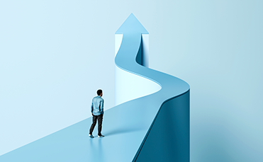 a man walking a path to find progress is not linear